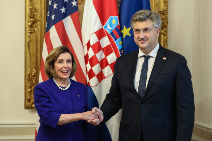 Pelosi se sastala s Plenkovićem: Borili ste se za demokraciju