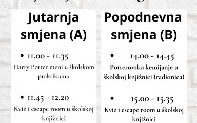 Dan Harryja Pottera u Hotelijersko-turističkoj i ugostiteljskoj školi