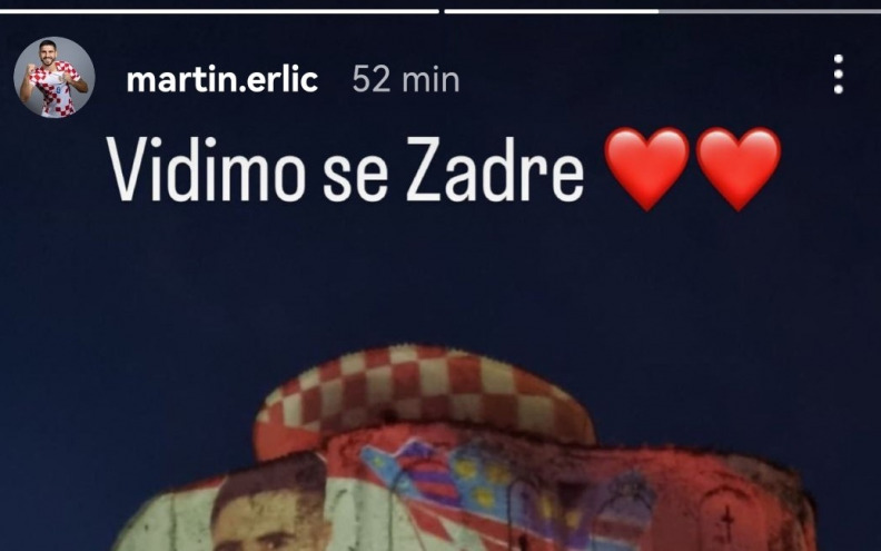 Brončani Martin Erlić poručio na Instagramu: Vidimo se Zadre!