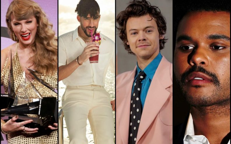 Tronove top ljestvica trenutno drže Bad Bunny, Taylor Swift, Harry Styles, The Weeknd...