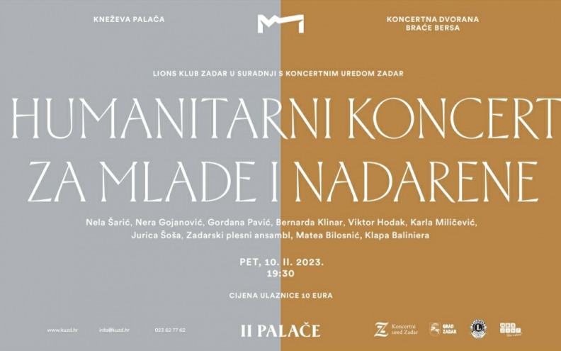 U Kneževoj palači večeras koncert Zadarskih Lionsa za mlade