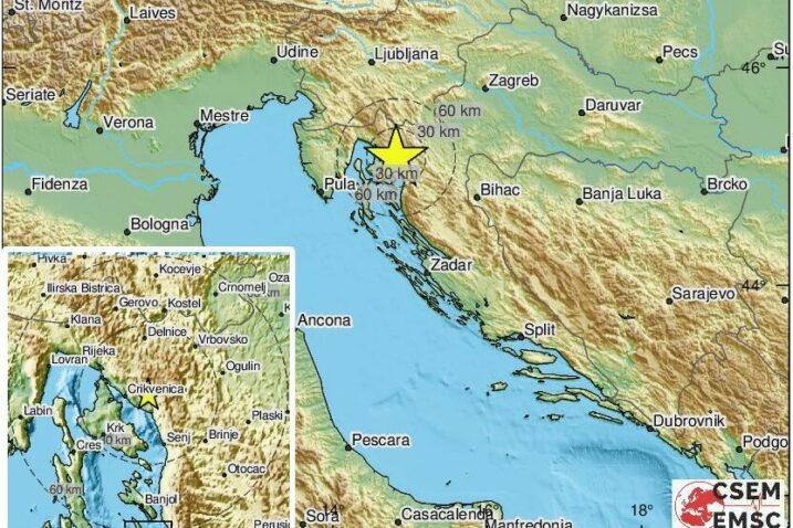 Potres magnitude 2.1 kod Novog Vinodolskog