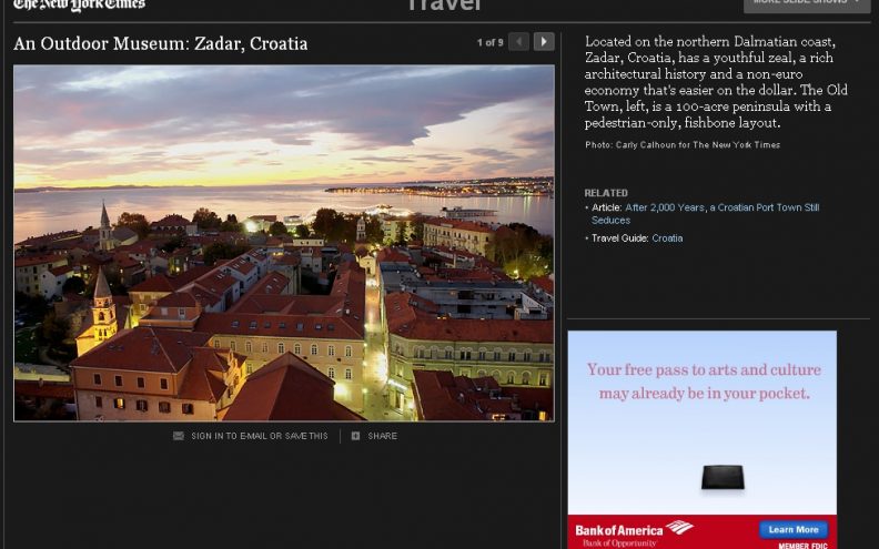 NY Times: Zadar zavodi i nakon 2.000 godina