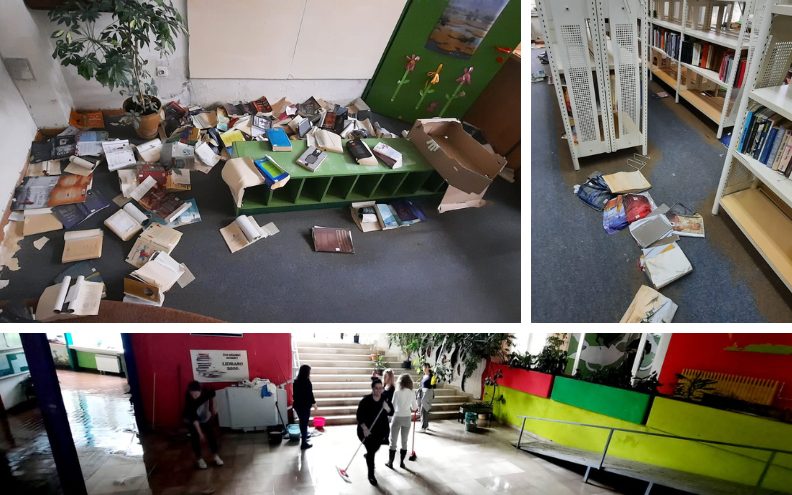 [FOTO] Srednja škola i knjižnica u Obrovcu pretrpjele ogromne štete