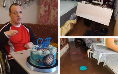 Dinu koji boluje od cerebralne paralize u poplavi uništen stan