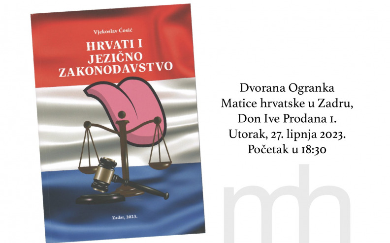 Vjekoslav Ćosić održat će predavanje „Hrvati i jezično zakonodavstvo