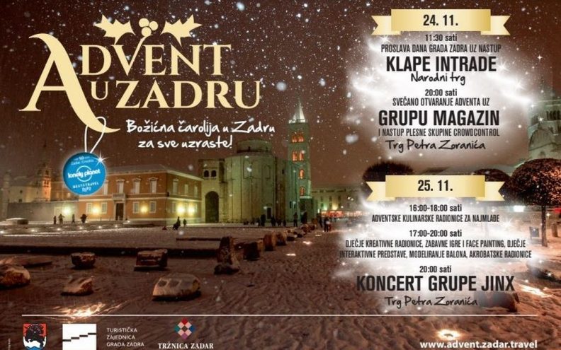 ADVENT U ZADRU Bogati  adventski  program 24.  studenoga  otvaraju  Intrade