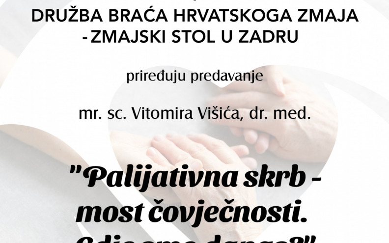 U četvrtak predavanje 'Palijativna skrb - most čovječnosti. Gdje smo danas'