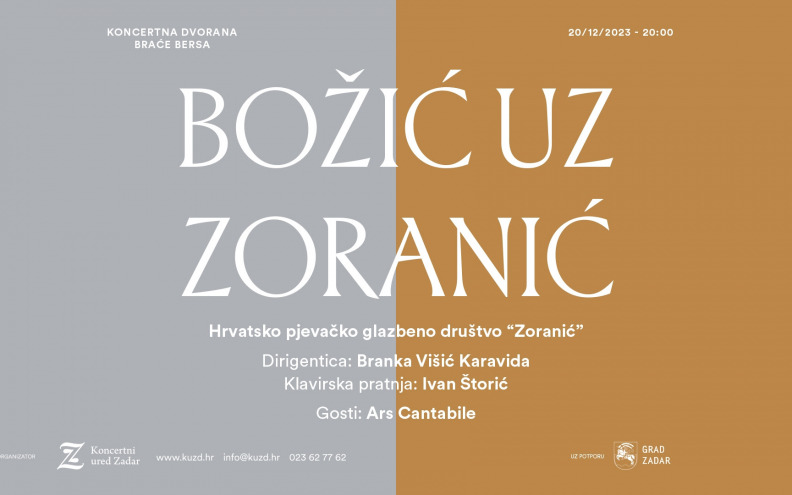 Sutra tradicionalni koncert 'Božić uz Zoranić'