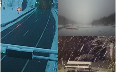 VIDEO “Kao da je Božić”: Noćas je padao prilično jak snijeg, na autocestu A6 noćas izašla i zimska služba