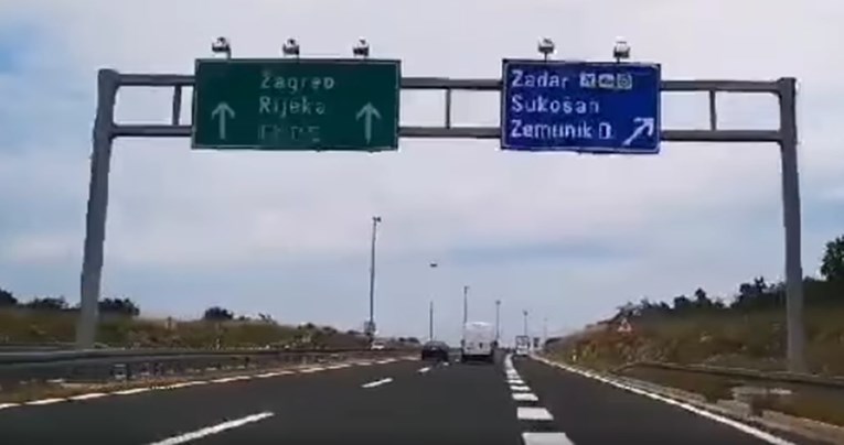 VIDEO Čudan manevar vozača na autocesti kod Zadra: 'Svakodnevnica na hrvatskim cestama...'