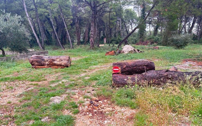 Zadranka upozorila na postavljene balvane na Žmirićima: 'Pretpostavljam da rušenje i piljenje drveća...'