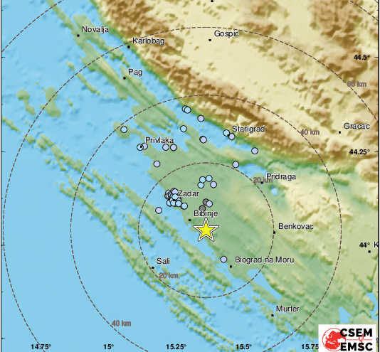 Potres na zadarskom području!