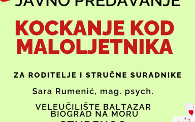 U Biogradu i Benkovcu predavanja o kockanju kod maloljetnika