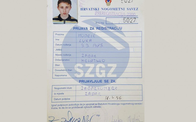 Prije 29 ljeta Luka Modrić pristupio Zadarkomercu, pogledajte njegov potpis