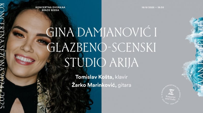 Glazbena večer uz koncert Gine Damjanović i Glazbeno-scenskog studija Arija