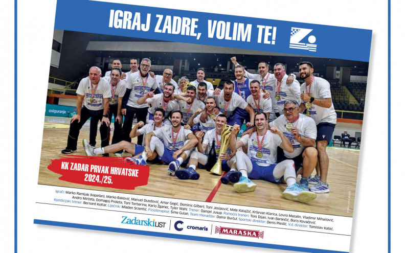 U Zadarskom listu sutra na dar poster prvaka Hrvatske!