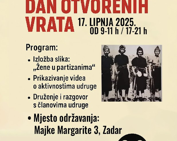 Antifašisti grada Zadra pozivaju građane na Dan otvorenih vrata i izložbu 