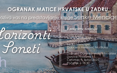 Predstavljanje knjige “Horizonti” Senke Menciger u Zadru