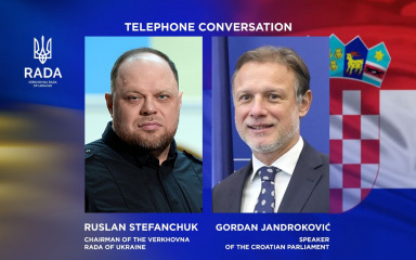 Gordan Jandroković telefonski razgovarao s predsjednikom Vrhovne rade Ukrajine Ruslanom Stefančukom