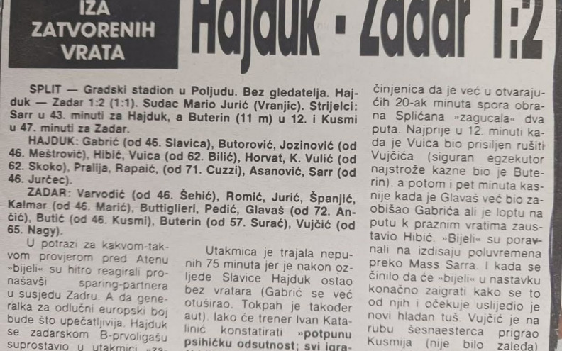 Zadar slavio na Poljudu, ali nitko nije mislio na rezultat - Knin je bio slobodan
