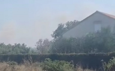 [VIDEO] Veliki požar između Škabrnje i Galovca: Vjetar stvara probleme, ugrožene kuće zasad obranjene