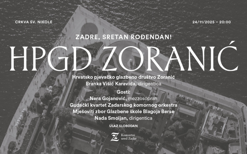 Zoranić obilježava Dan grada Zadra koncertom za sve generacije