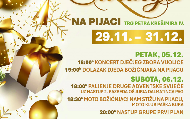 Pag pretvara Pijacu u zimsku bajku: koncerti, radionice i blagdanski program