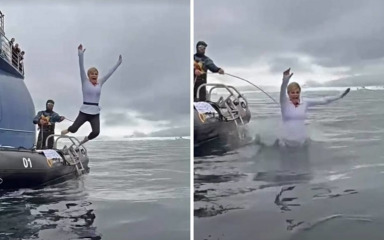 [VIDEO] Kolinda Grabar-Kitarović skočila u ledeno more na Antarktici