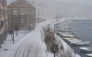 SHOW U SENJU! Dvojica stanovnika se skijama spustila niz gradsku ulicu, pogledajte snimku