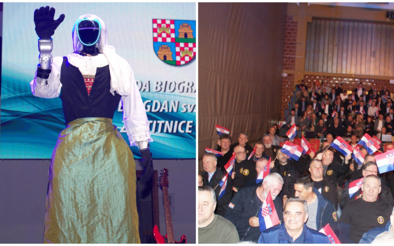 [VIDEO] Bizarna proslava Dana Grada Biograda: Robot hvalio gradonačelnika Kneza, uzvanici se razmahali hrvatskim zastavama