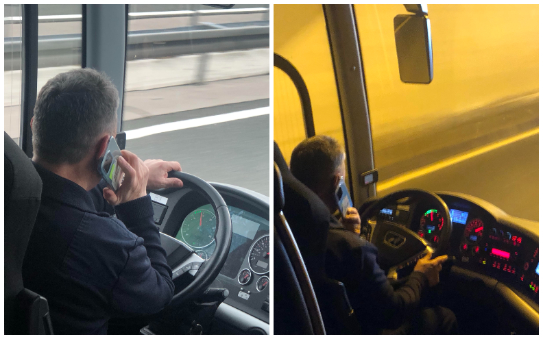 Vozač autobusa na autocesti ne pušta mobitel iz ruke: 'Ovako cijelim putem'