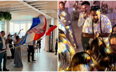 [VIDEO] Na svadbi u Sukošanu albanska i hrvatska zastava, Thompson i turbofolk: ‘Kad se dvoje vole, nema veze tko je odakle’