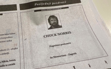 U jednim hrvatskim novinama osvanula osmrtnica za Chucka Norrisa