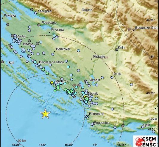 Dalmaciju večeras pogodio slab potres, osjetio se i na području Zadra i okolice