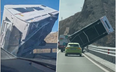 VIDEO Kamp prikolica visi s Krčkog mosta! Pogledajte ove scene