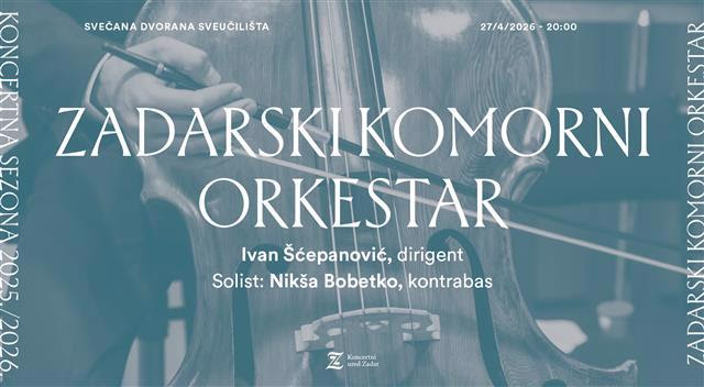 Večeras glazbeni spektakl u Sveučilišnoj dvorani, Zadarski komorni orkestar donosi 'Paganinija kontrabasa' i praizvedbu Šimuna-Čarlija Botice