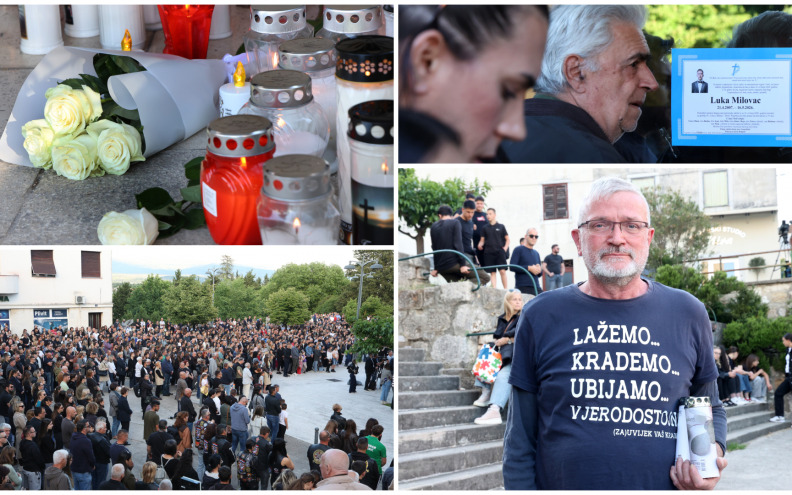 [FOTO] DRNIŠ U TIŠINI ZA LUKU Stotine građana paljenjem svijeća i molitvom odale počast tragično preminulom maturantu