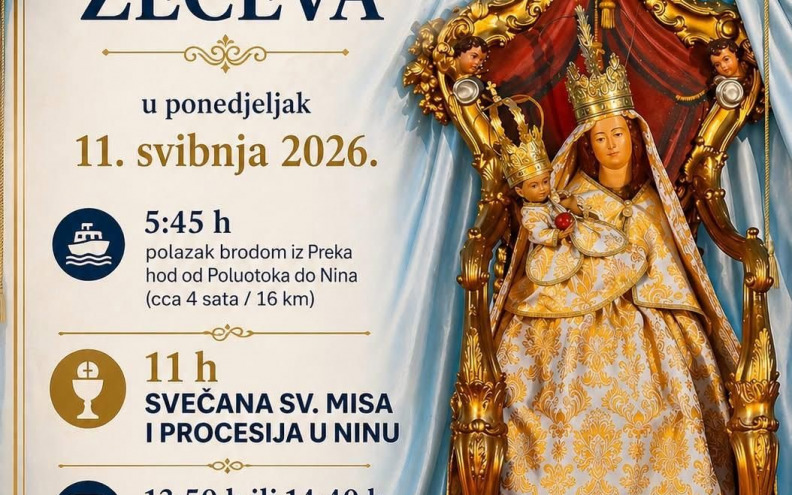 Nudi se mogućnost za vjernike koji žele pješice iz Zadra hodočastiti u Nin Gospi od Zečeva