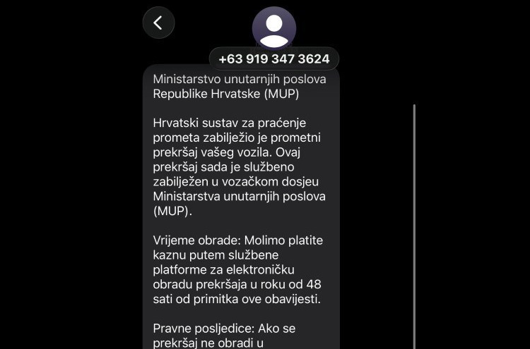 Novi pokušaj online prevare, lažni pošiljatelji od vas traže uplatu novčanog iznosa za navodnu kaznu zbog prekršaja u prometu