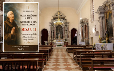 Samostan sv. Frane ugostit će hodočasnike iz Bitetta, grada koji čuva tijelo blaženog Jakova