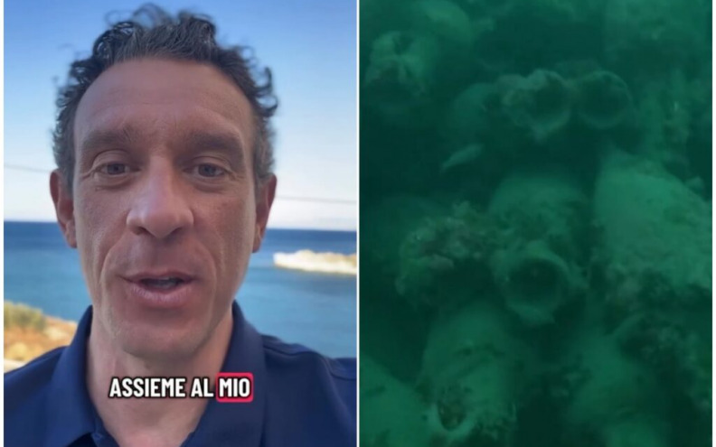 [VIDEO] Kod Sicilije otkrio rimsku olupinu sa stotinama amfora: 'Zaronio sam bliže i ostao bez daha'