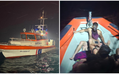 Pred vatrenom stihijom u makarskom primorju spašen veći broj osoba sa djecom iz mora