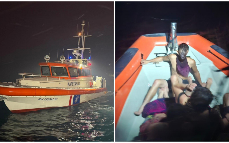 Pred vatrenom stihijom u makarskom primorju spašen veći broj osoba sa djecom iz mora