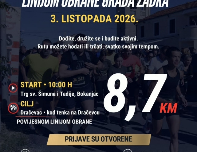 Trčanjem i hodanjem od Bokanjca do Dračevca odat će počast braniteljima
