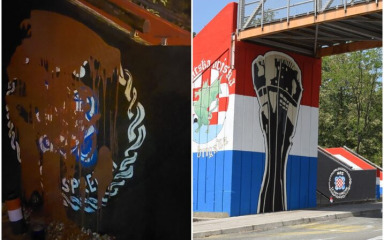HOS-ov mural zalijen crvenom bojom: “Napravili smo ga u čast ljudskog dostojanstva”