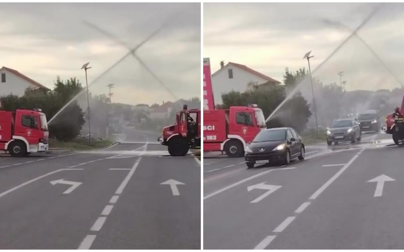 [VIDEO] Tkonski vatrogasci oduševili mladence, ovakav doček još niste vidjeli!